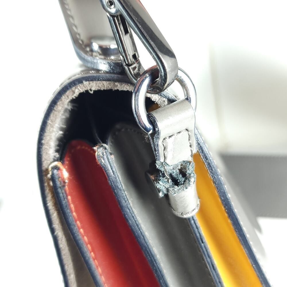 Vittoria Napoli Women's Leather Multicolor Colorblock Purse Bag Crossbody Italy - Picture 15 of 16